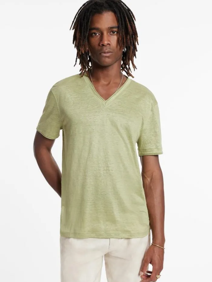 Best Sale John Varvatos WOOSTER V-NECK CANTALOUPE